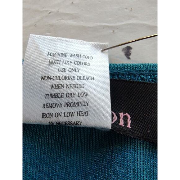 Pink Collection Woman's Teal One Piece Tank Cover-up Size 2X Scallop Edge Button - Picture 8 of 8